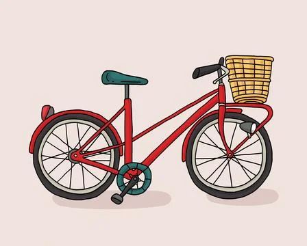 Bicycle hand drawn vector illustration Stock Illustration