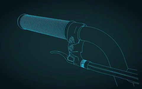Bicycle handle close-up Illustration