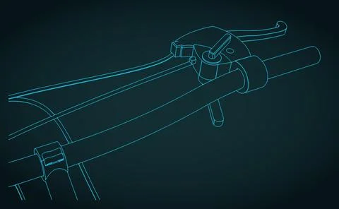 Bicycle handle close-up illustration Illustration
