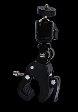 Bicycle handlebar action camera mount on transparent background Stock Photos
