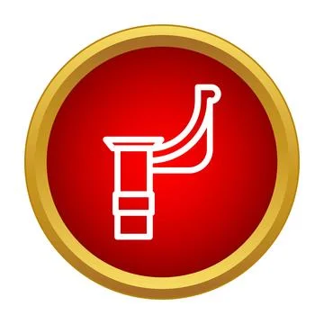 Bicycle handlebar stem icon in red circle Stock Illustration
