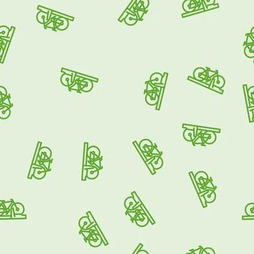 Bicycle hanging wall line vector seamless pattern Illustrazione stock