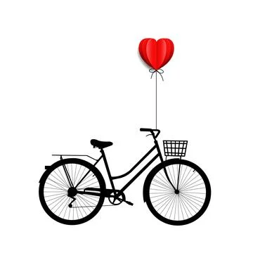Bicycle With Heart Stock Illustration