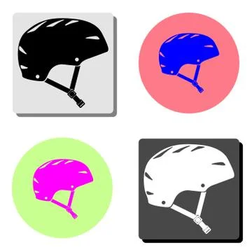 Bicycle helmet. flat vector icon Stock Illustration