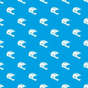 Bicycle helmet pattern seamless blue Stock Illustration