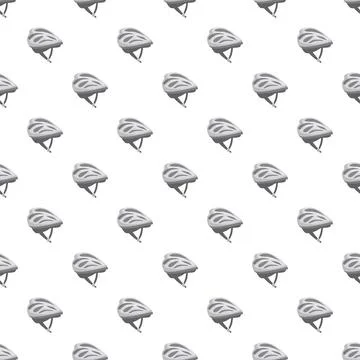 Bicycle helmet pattern showing cycling safety equipment repeating Stock Illustration