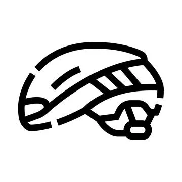 Bicycle helmet protecting head while cycling line icon Stock-Illustration
