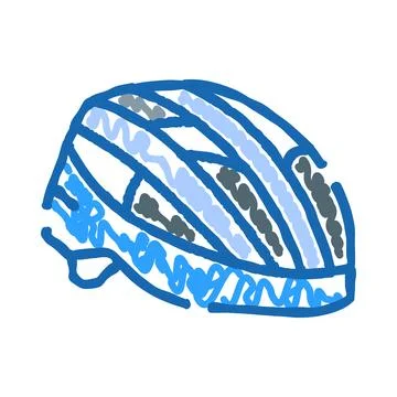 Bicycle helmet protective headgear doodle illustration Stock-Illustration