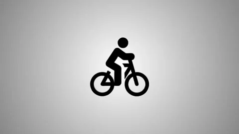 Bicycle icon animation on light gray background, spinning and appearing the.. Stock Footage 346490988