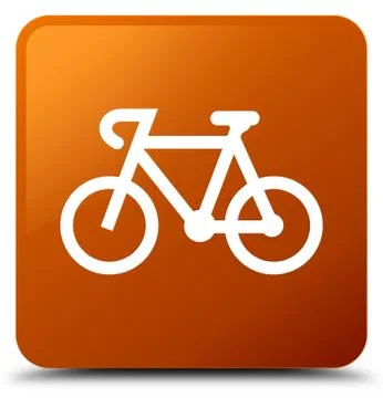 Bicycle icon brown square button Stock Illustration