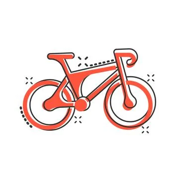 Bicycle icon in comic style. Bike exercise cartoon vector illustration on w.. 스톡 일러스트
