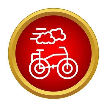 Bicycle icon displaying emission or pollution concept Stock Illustration