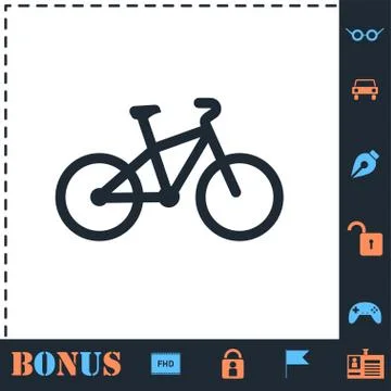 Bicycle icon flat Stock Illustration