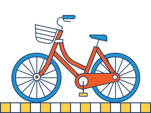 Bicycle Icon, Flat Style Stock Illustration