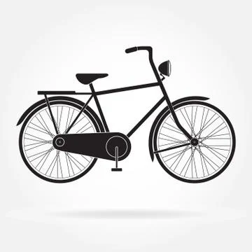 Bicycle icon isolated on white background. Retro style or vintage bicycle. Stock Illustration