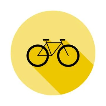 Bicycle icon in long shadow style Stock Illustration