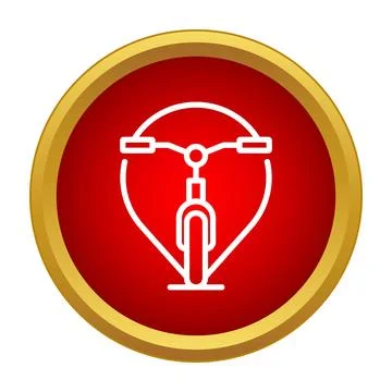 Bicycle icon in map pointer for location Stock Illustration