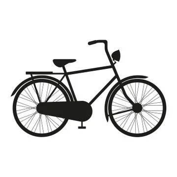 Bicycle icon or sign. Vector black silhouette of Bicycle. Illustrazione stock