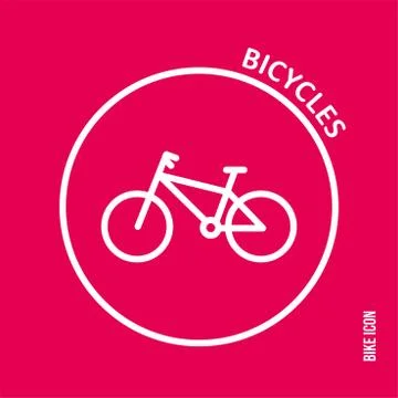 Bicycle icon on a red background Stock-Illustration