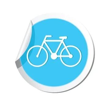 Bicycle icon round blue Stock Illustration
