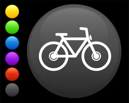 Bicycle icon on round internet button Stock Illustration