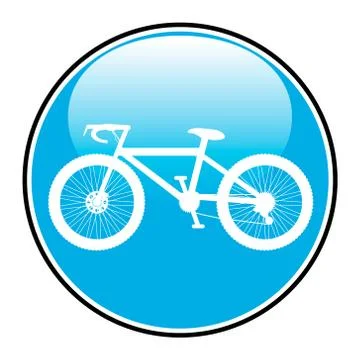 Bicycle icon on round internet button Stock Illustration