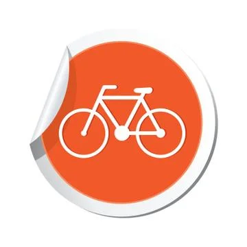 Bicycle icon round orange Stock Illustration