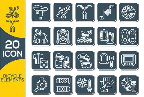 Bicycle icon set. Four elements in different styles from transport icons coll Stock Illustration