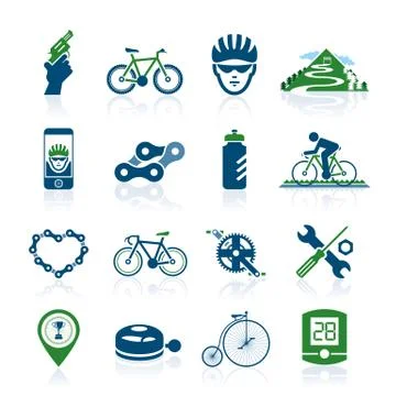 Bicycle icon set Stock Illustration