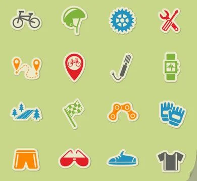 Bicycle icon set Stock Illustration