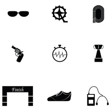 Bicycle icon set Stock Illustration