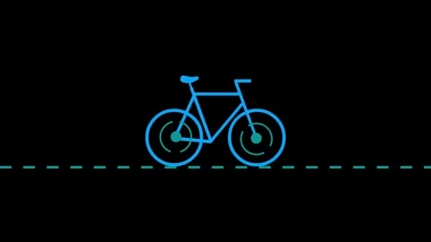 Bicycle icon, simple design logotype icon animated video Stock Footage 308241546