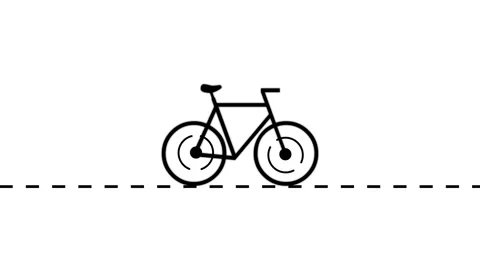 Bicycle icon, simple design logotype icon animated video Video stock 308241548