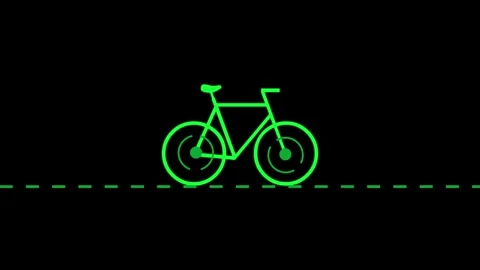 Bicycle icon, simple design logotype icon animated video Stock Footage 308241552