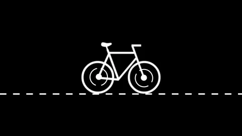 Bicycle icon, simple design logotype icon animated video Stock Footage 308241554