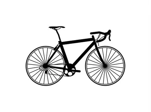 Bicycle Icon Thin Line Vector Stock Illustration