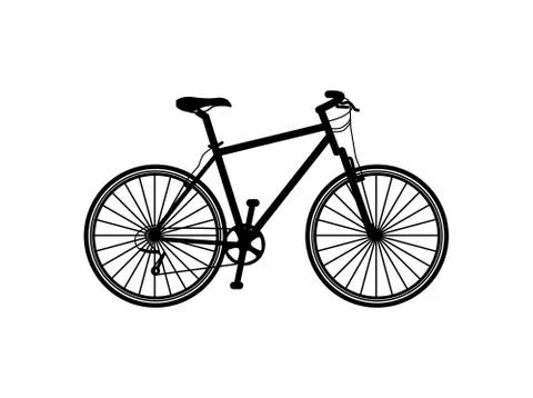 Bicycle Icon Thin Line Vector Stock Illustration
