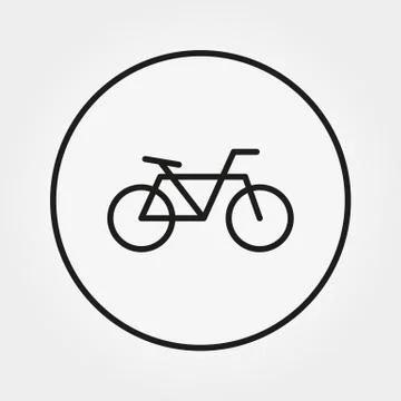 Bicycle. Icon. Vector. Editable Thin line. Universal Stock Illustration