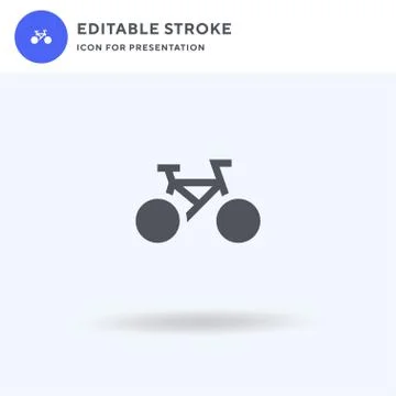 Bicycle icon vector, filled flat sign, solid pictogram isolated on white, log Stock Illustration
