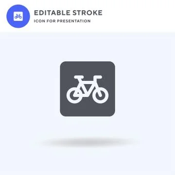 Bicycle icon vector, filled flat sign, solid pictogram isolated on white, log Stock Illustration