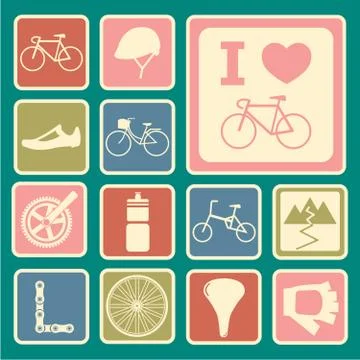 Bicycle icons Stock Illustration