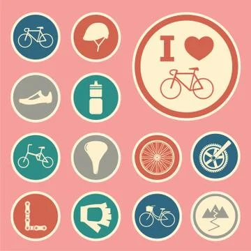 Bicycle icons Stock Illustration