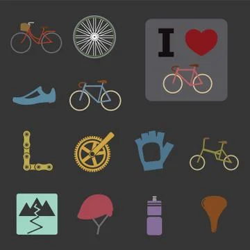 Bicycle icons Stock Illustration