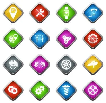 Bicycle icons set Stock Illustration