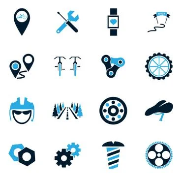 Bicycle icons set Stock Illustration