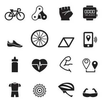 Bicycle icons set Stock Illustration