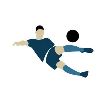 Bicycle kick on white Stock Illustration