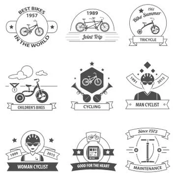 Bicycle Label Set イラスト素材