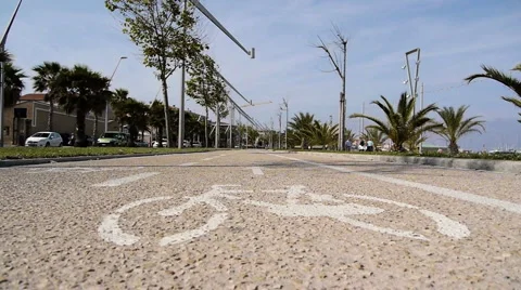 Bicycle lane Stock Footage 1034477