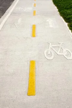 Bicycle lane in the park Stock Photos
